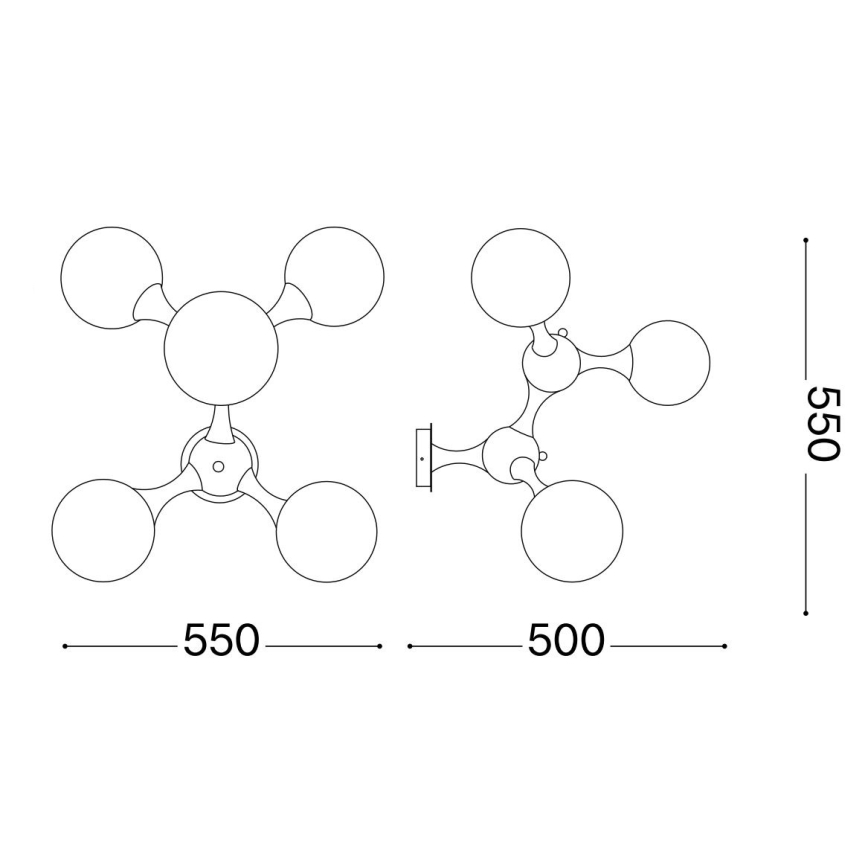 Ideal Lux - Полилей за повърхностен монтаж NODI 5xE14/28W/230V лъскав хром