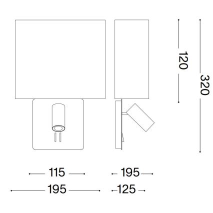 Ideal Lux - Резервен абажур за стенна лампа GEA бял