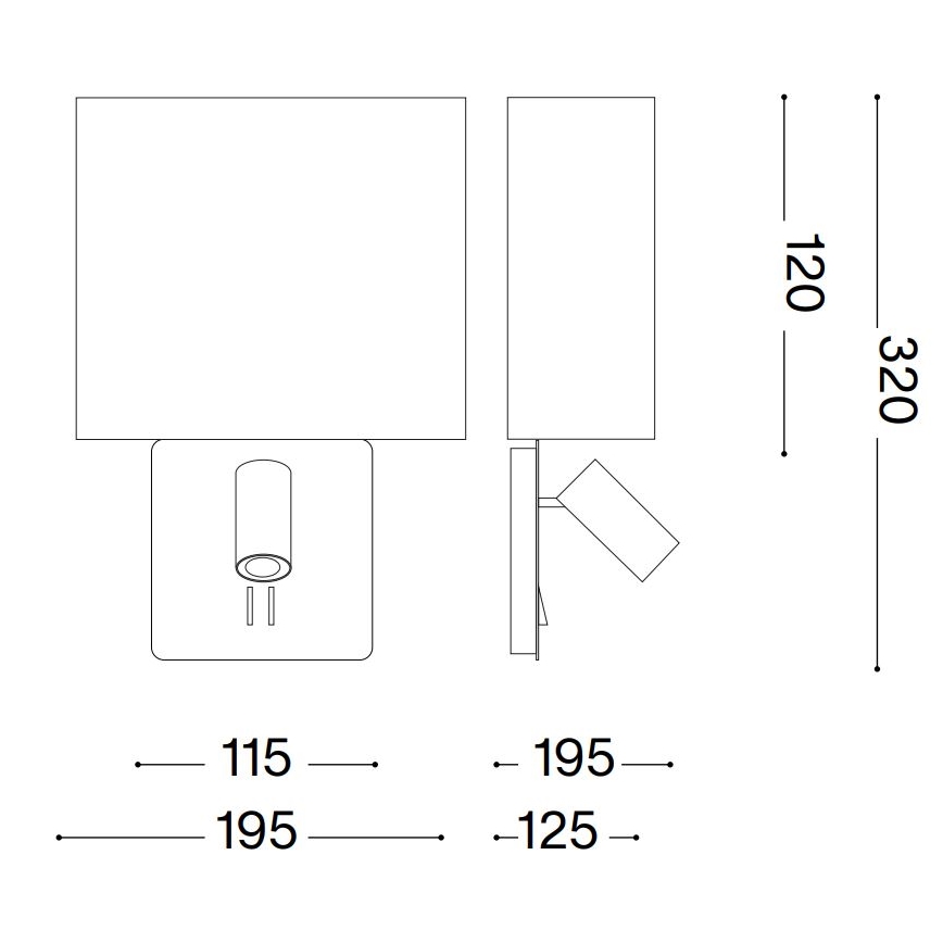 Ideal Lux - Резервен абажур за стенна лампа GEA бял