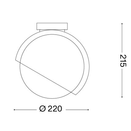 Ideal Lux - Таванно осветително тяло BLOOM 1xE27/42W/230V Ø 22 см златист/димно бежово