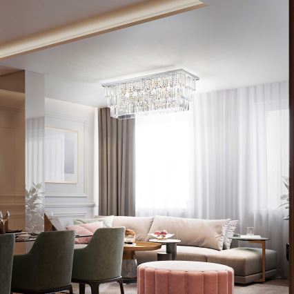 Ideal Lux - Таванно осветително тяло MARTINEZ 8xE14/40W/230V лъскав хром