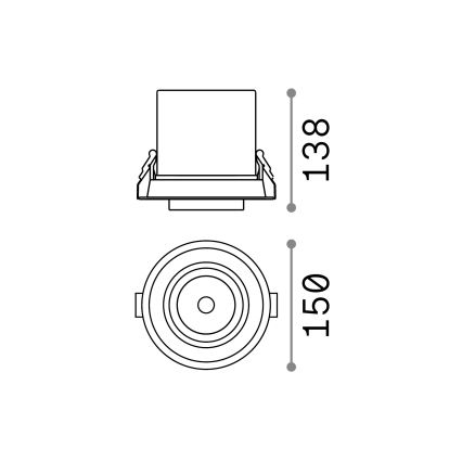 Ideal Lux - LED вградено точково осветително тяло NOVA LED/30W/230V CRI 90 диам. 13,8 cm черно