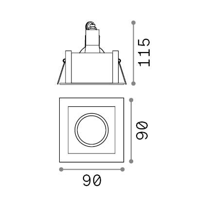 Ideal Lux - Вградено осветително тяло FUNKY 1xGU10/50W/230V 9x9 см матов хром