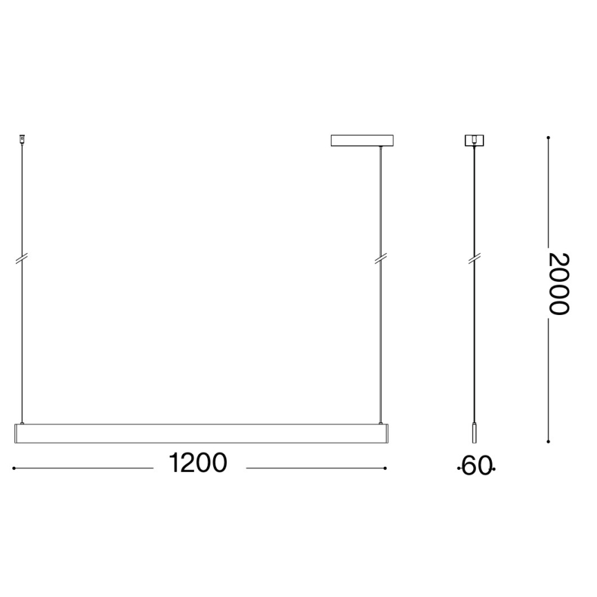 Ideal Lux - Висящ LED полилей на кабел DESK ACCENT LED/36W/230V CRI 90 120 см бял