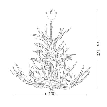 Ideal Lux – Висящ полилей CHALET 12×E14/40W/230V