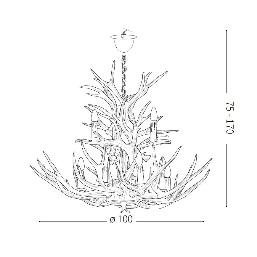 Ideal Lux – Висящ полилей CHALET 12×E14/40W/230V