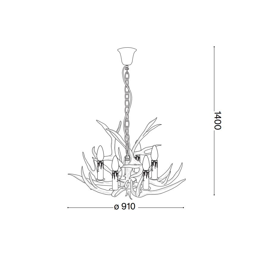 Ideal Lux – Висящ полилей CHALET 8×E14/40W/230V