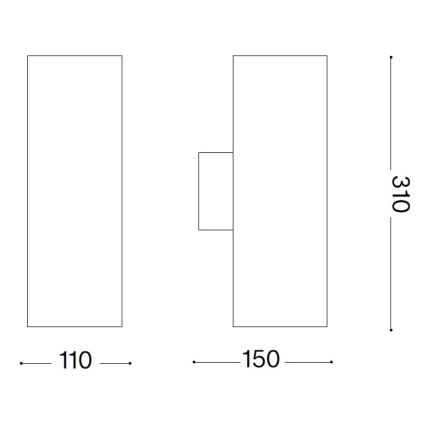 Ideal Lux - Външен стенен аплик GUN 1xE27/60W/230V 31 cm IP54 кафяв