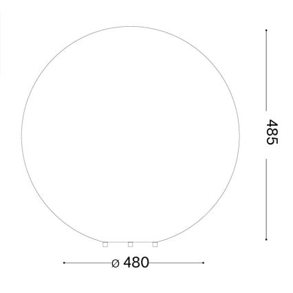 Ideal Lux - Външна лампа DORIS 1xE27/60W/230V диаметър 48 см IP44 сива