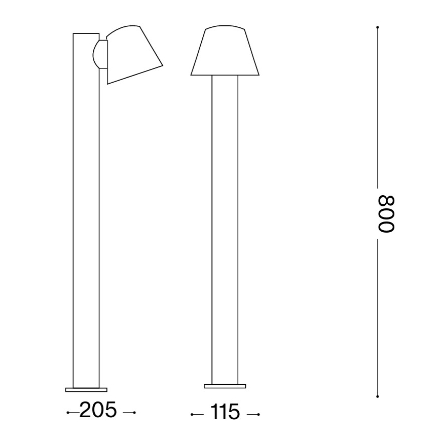 Ideal Lux - Външна лампа GAS 1xGU10/35W/230V 80 см IP43 кафява
