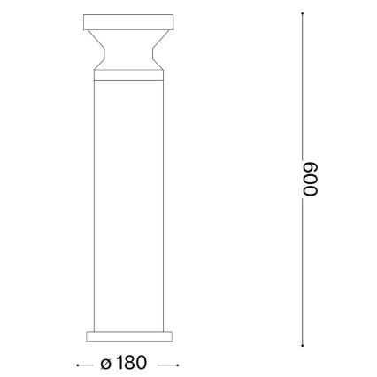 Ideal Lux - Външна лампа TORRE 1xE27/15W/230V 60 cm IP65 черна