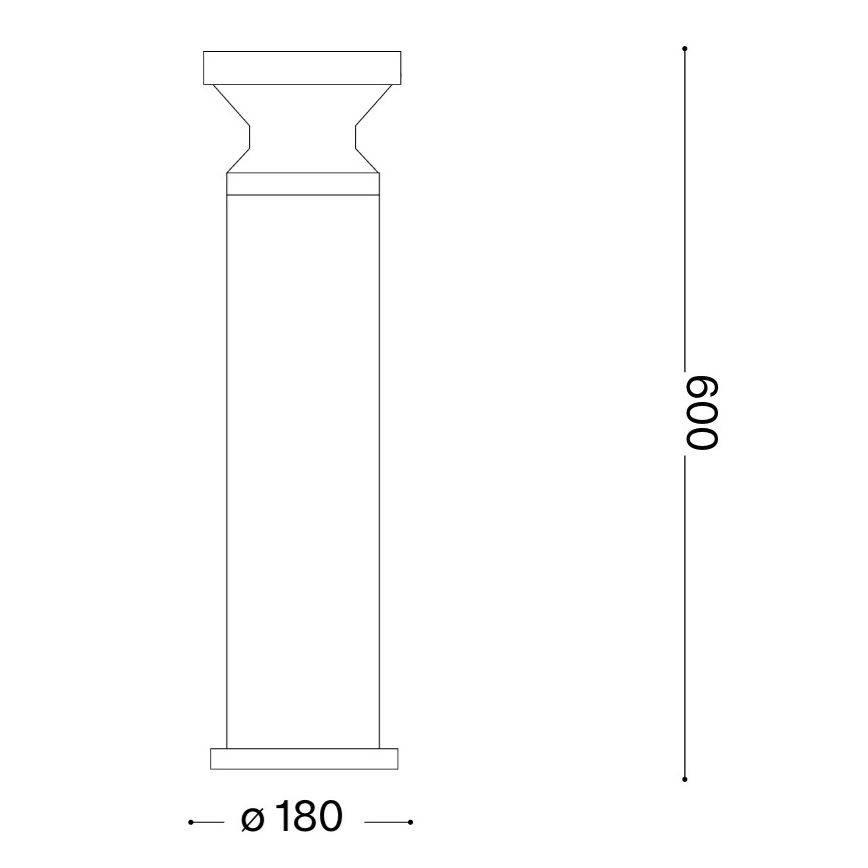 Ideal Lux - Външна лампа TORRE 1xE27/15W/230V 60 cm IP65 черна