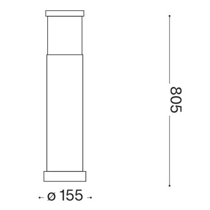 Ideal Lux - Външна лампа TRONCO 1xE27/42W/230 см IP65 сива