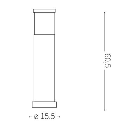 Ideal Lux - Външна лампа TRONCO 1xE27/42W/230V 60 cm IP65 антрацит