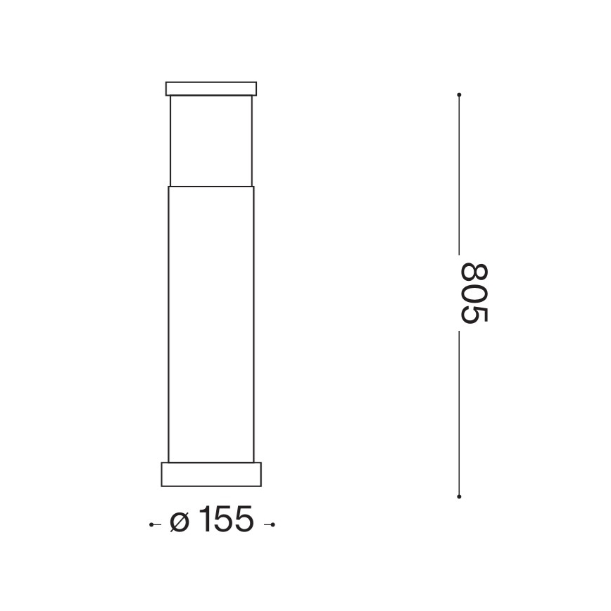 Ideal Lux - Външна лампа TRONCO 1xE27/42W/230V 80 см IP65 черна