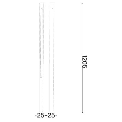 Ideal Lux - Външна LED лампа JEDI LED/19W/230V 120 см CRI 90 IP65 кафява