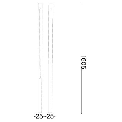 Ideal Lux - Външна LED лампа JEDI LED/25W/230V 160 cm CRI 90 IP65 кафява