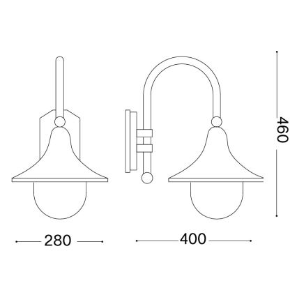 Ideal Lux - Външна стенна лампа CIMA 1xE27/52W/230V IP43 кафява