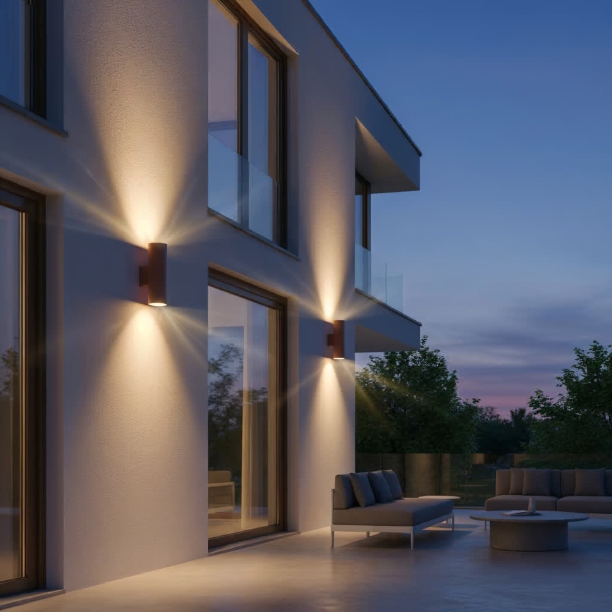 Ideal Lux - Външна стенна лампа GUN 1xGU10/35W/230V 21 см IP44 кафява