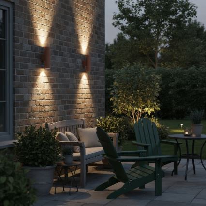 Ideal Lux - Външна стенна лампа GUN 1xGU10/35W/230V 21 см IP44 кафява