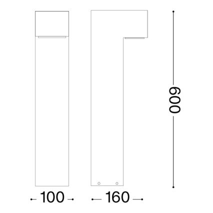 Ideal Lux - Външно осветително тяло SIRIO 1xGX53/9W/230V 60 cm IP65 кафяво