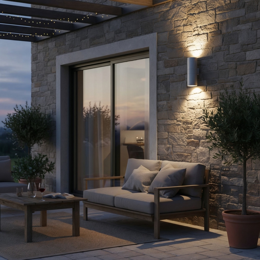 Ideal Lux - Външно стенно осветително тяло GUN 1xE27/60W/230V 31 см IP54 сиво