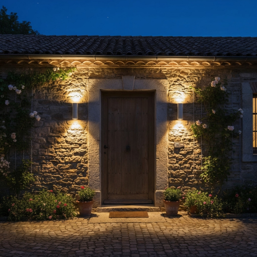 Ideal Lux - Външно стенно осветително тяло GUN 1xE27/60W/230V 31 см IP54 сиво