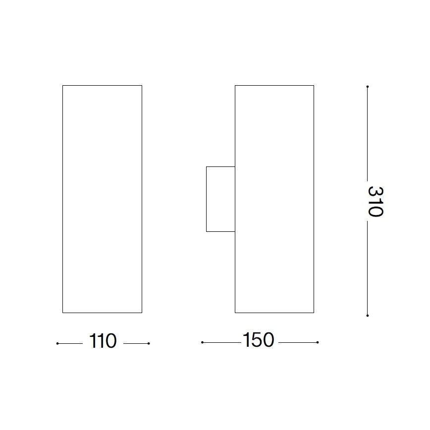 Ideal Lux - Външно стенно осветително тяло GUN 1xE27/60W/230V 31 см IP54 сиво