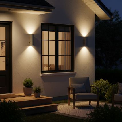 Ideal Lux - Външно стенно осветително тяло GUN 1xGU10/35W/230V 21 см IP44 сиво