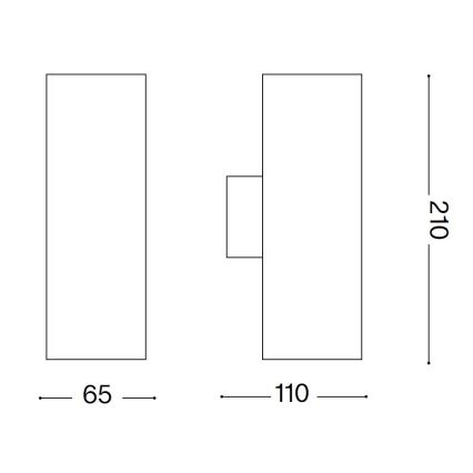 Ideal Lux - Външно стенно осветително тяло GUN 1xGU10/35W/230V 21 см IP44 сиво