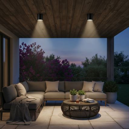 Ideal Lux - Външно точково осветително тяло GUN 1xGU10/28W/230V Ø 11 см IP55 черно