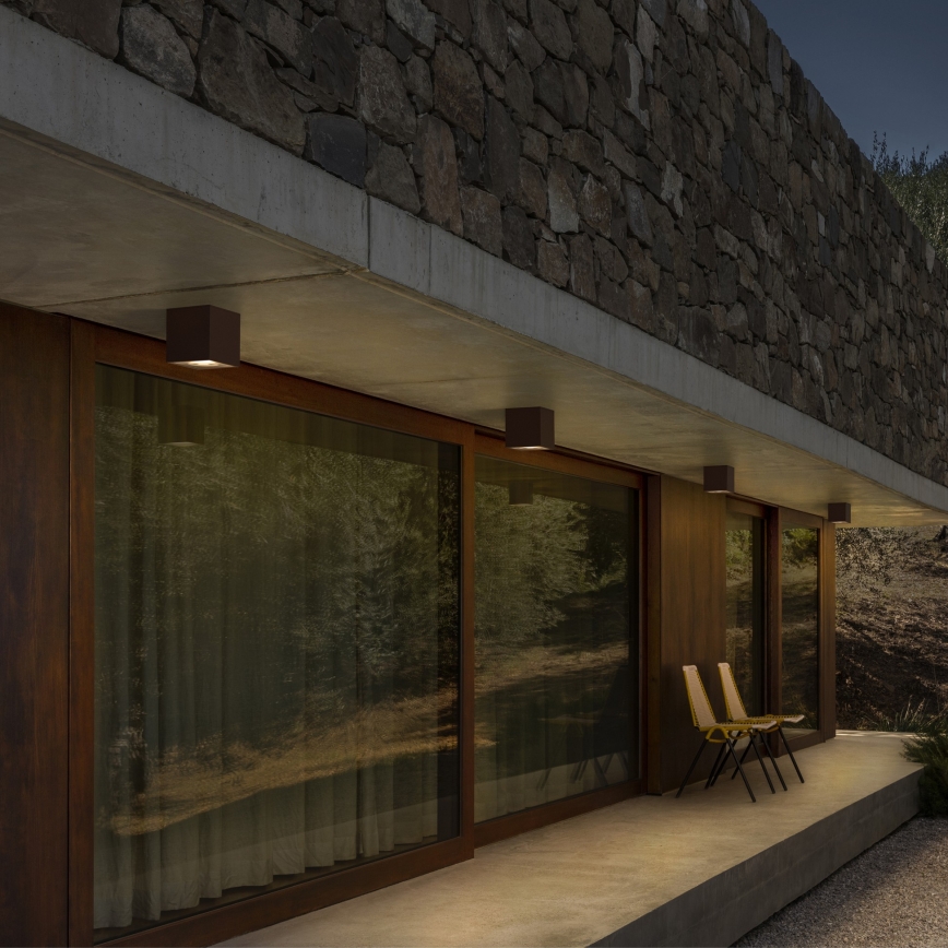 Ideal Lux - Външно точково осветително тяло TECHO 1xGU10/20W/230V 9x9 cm IP54 кафяво