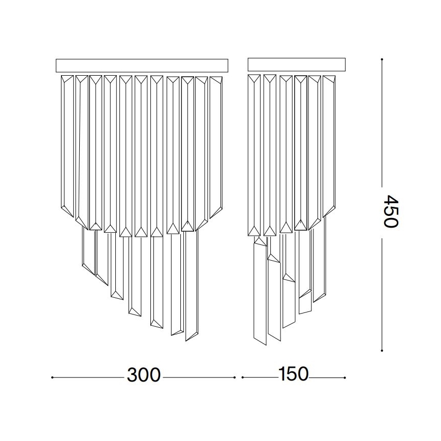 Ideal Lux - Кристален аплик CARLTON 3xE14/40W/230V лъскав хром