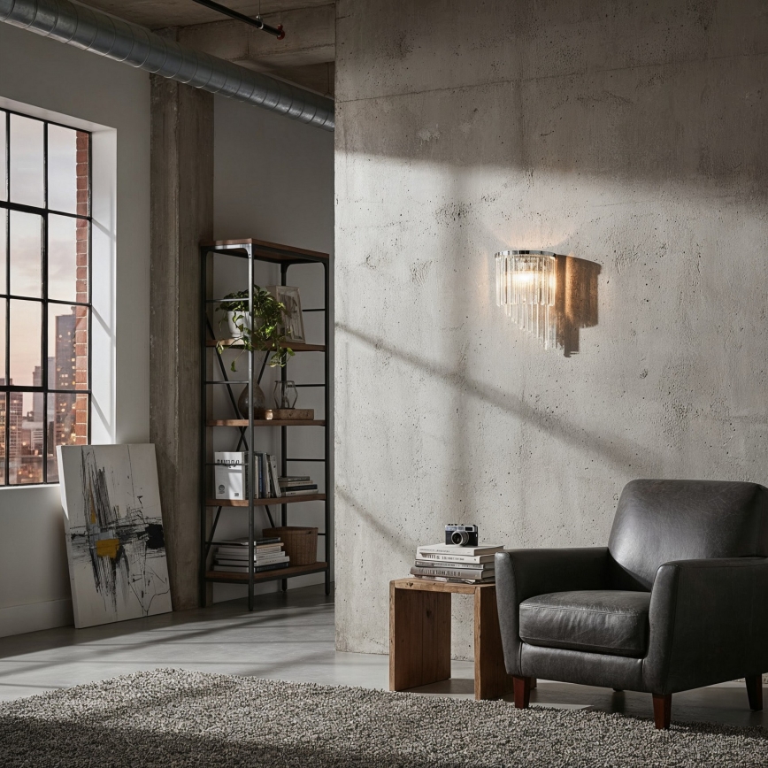 Ideal Lux - Кристален аплик CARLTON 3xE14/40W/230V лъскав хром