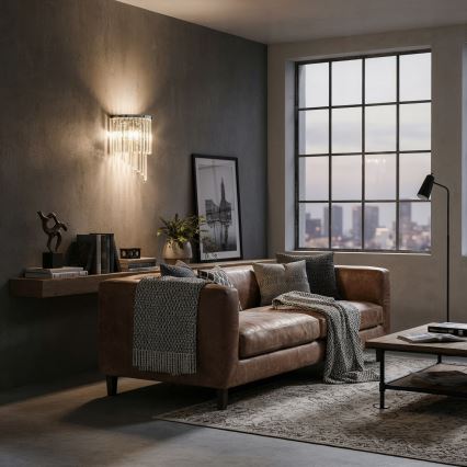 Ideal Lux - Кристален аплик CARLTON 3xE14/40W/230V лъскав хром