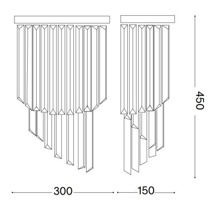 Ideal Lux - Кристален аплик CARLTON 3xE14/40W/230V лъскав хром