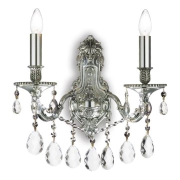 Ideal Lux - Кристален аплик GIOCONDA 2xE14/40W/230V сребрист