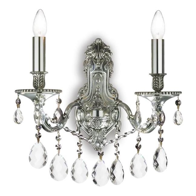 Ideal Lux - Кристален аплик GIOCONDA 2xE14/40W/230V сребрист