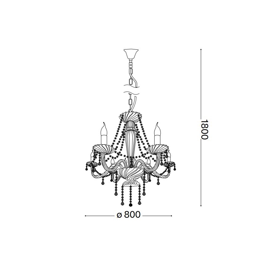 Ideal Lux - Кристален пендел AMADEUS 8xE14/40W/230V Ø 80 см прозрачен