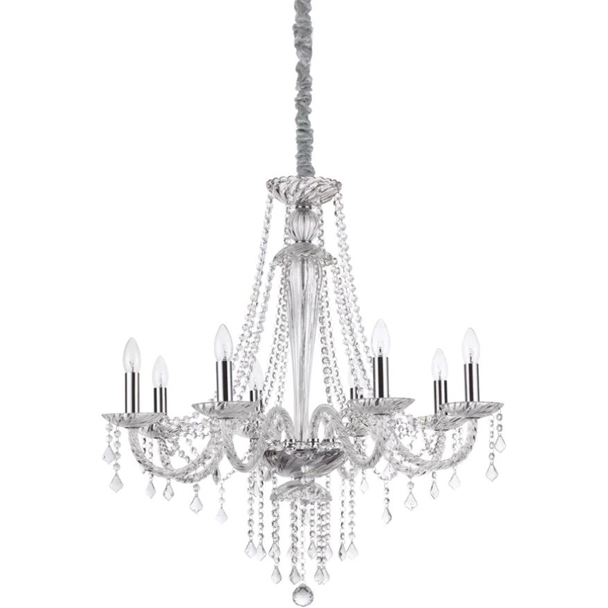 Ideal Lux - Кристален пендел AMADEUS 8xE14/40W/230V Ø 80 см прозрачен