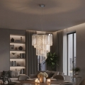 Ideal Lux - Кристален пендел CARLTON 12xE14/40W/230V Ø 50 см лъскав хром