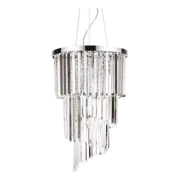 Ideal Lux - Кристален пендел CARLTON 8xE14/40W/230V Ø 40 см лъскав хром