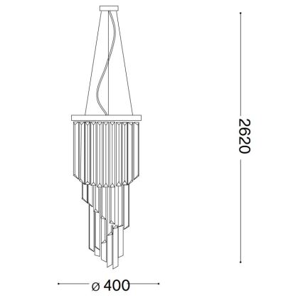 Ideal Lux - Кристален пендел CARLTON 8xE14/40W/230V Ø 40 см лъскав хром