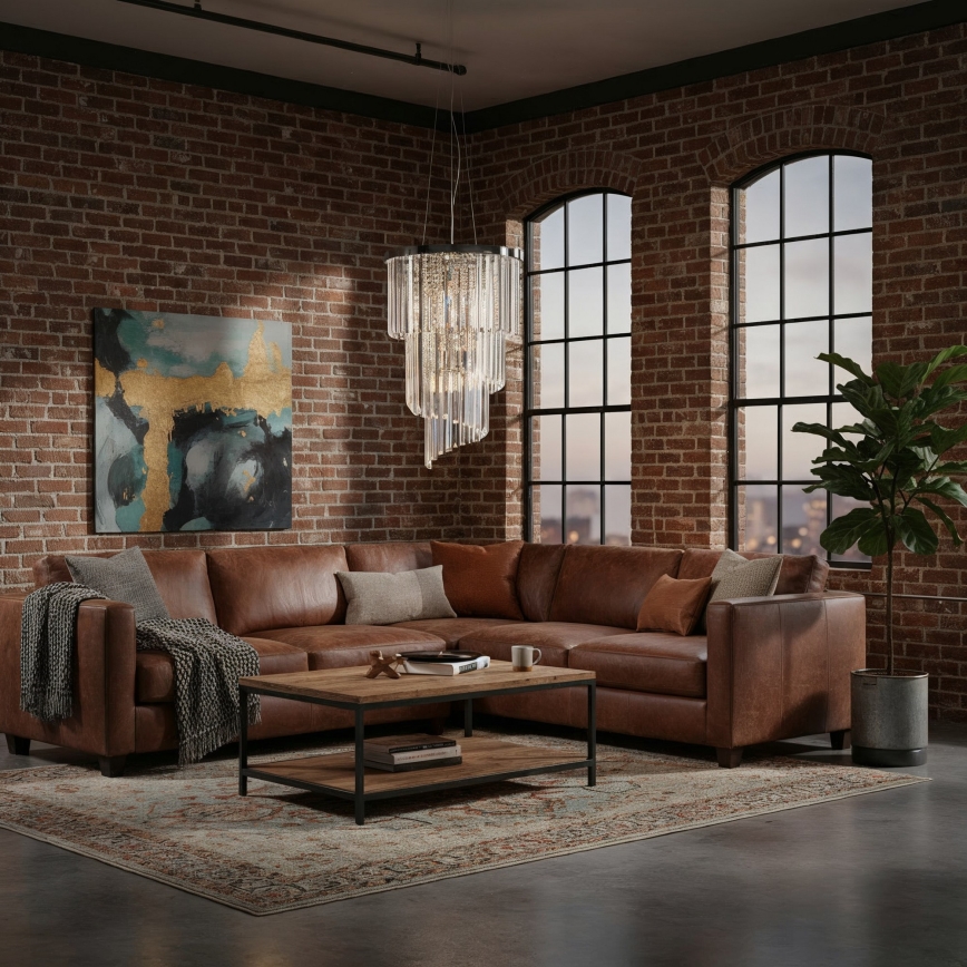 Ideal Lux - Кристален пендел CARLTON 8xE14/40W/230V Ø 40 см лъскав хром