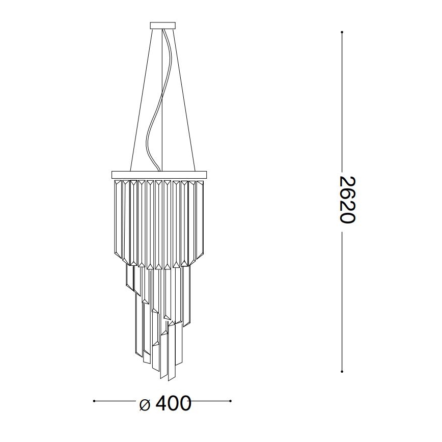 Ideal Lux - Кристален пендел CARLTON 8xE14/40W/230V Ø 40 см лъскав хром
