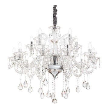 Ideal Lux - Кристален пендел COLOSSAL 15xE14/40W/230V Ø 95 см прозрачен/лъскав хром