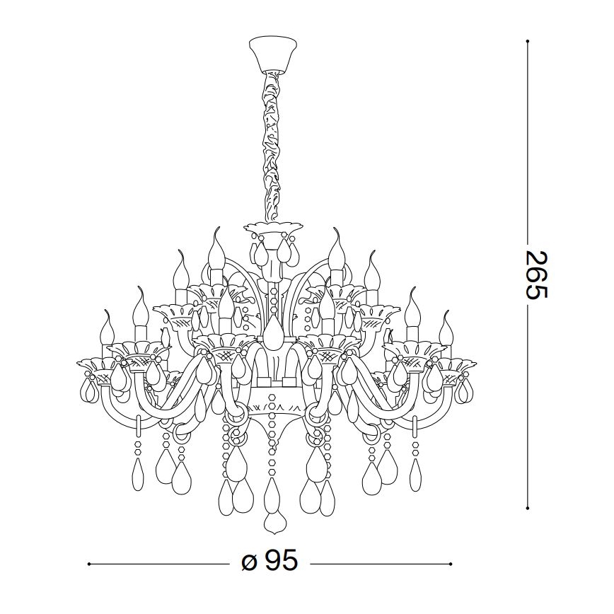 Ideal Lux - Кристален пендел COLOSSAL 15xE14/40W/230V Ø 95 см сив/лъскав хром