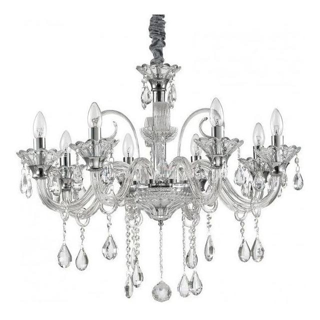 Ideal Lux - Кристален пендел COLOSSAL 8xE14/40W/230V Ø 78 см лъскав хром