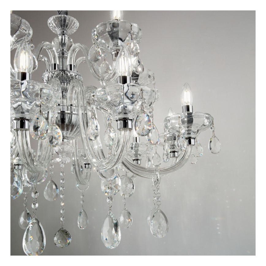 Ideal Lux - Кристален пендел CONTINENTAL 12xE14/40W/230V Ø 86 см прозрачен