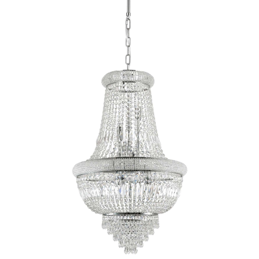 Ideal Lux - Кристален пендел DUBAI 10xE14/28W/230V Ø 52 см лъскав хром